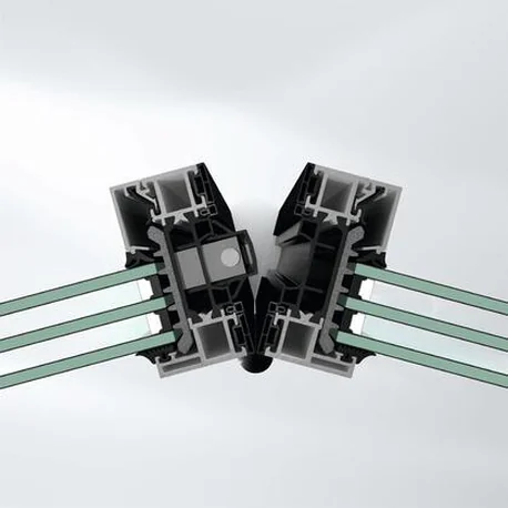 Horizontal section render through the AS FD 90.HI folding joint