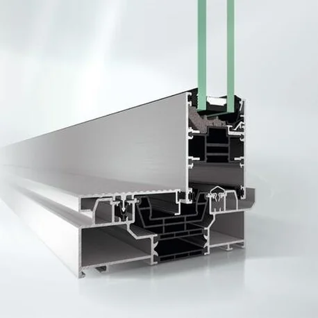Section render through the ASE lift-and-slide sill, track and vent frame