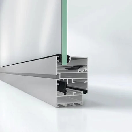 Close section render through the AWS 50 frame and glass edge