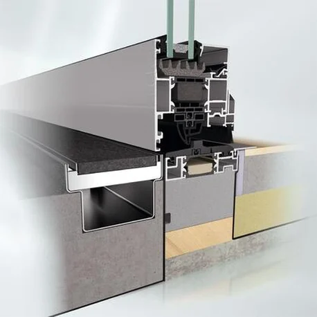 Cutaway of the AWS 75.SI+ frame showing the insulating foam core and gasket levels