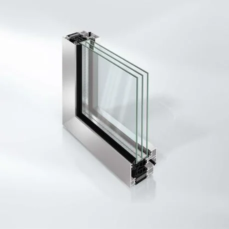 Angled render of an AWS 75.SI+ window unit with triple glazing