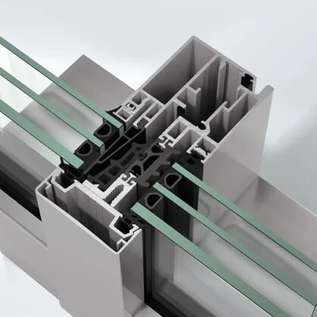 Section render of the Schüco FWS 60 CV concealed-vent façade unit