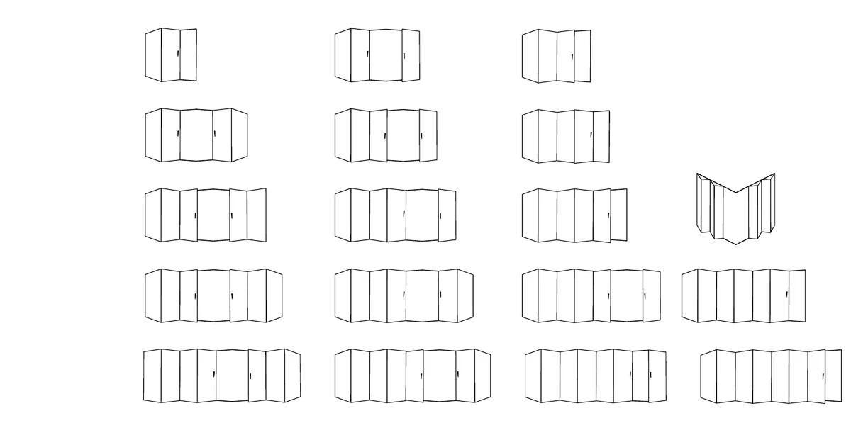 HT plan section through the 136 mm and 130 mm folding assemblies