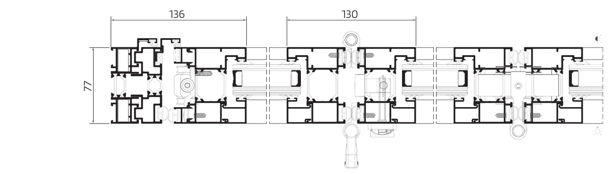 HT typology drawings — 2 to 7 sash folding arrangements