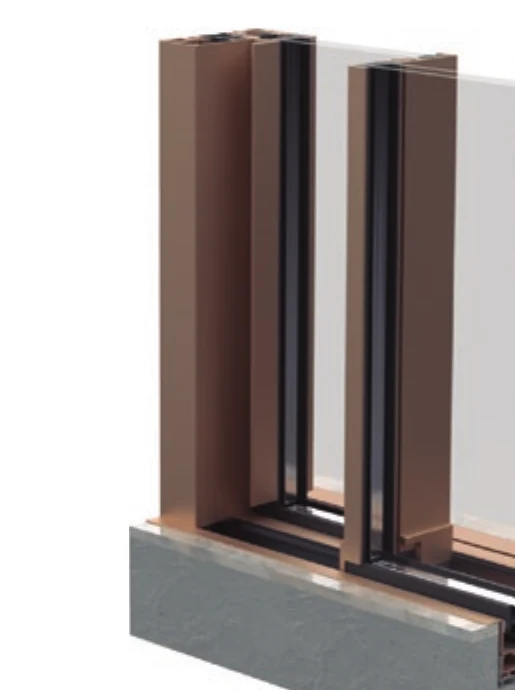 OS-Pivot render — standard sill, showing the raised aluminium threshold
