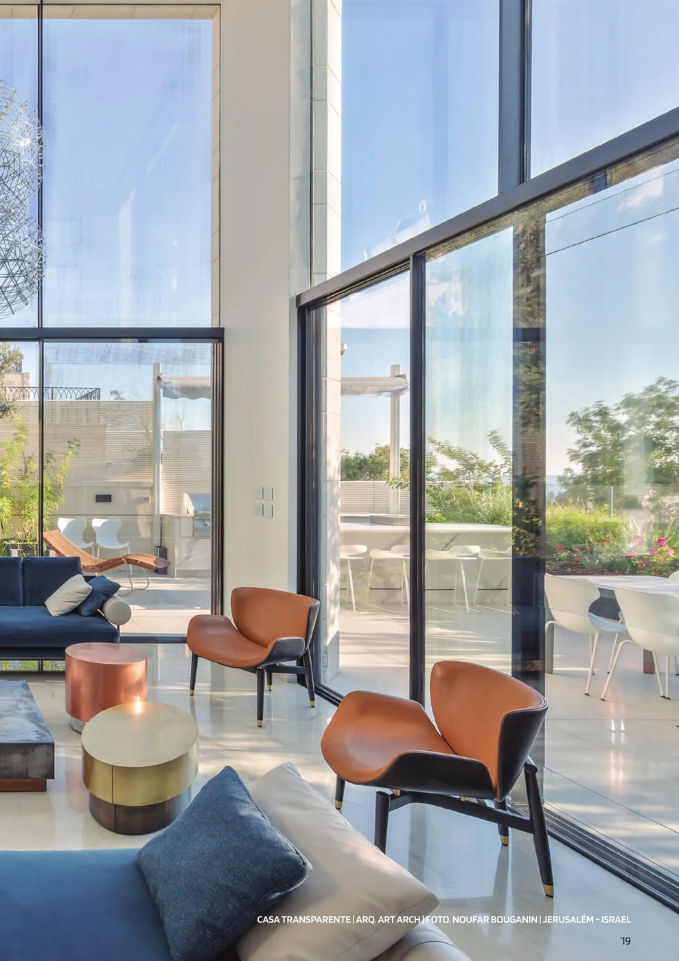 Porter House lounge looking out through full-height Sosoares minimalist glazing